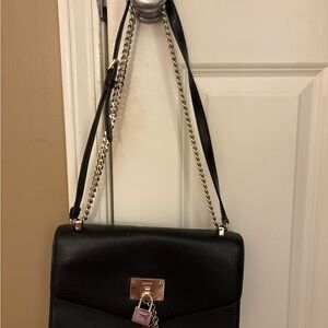 DKNY Black Crossbody Bag with Chain Strap